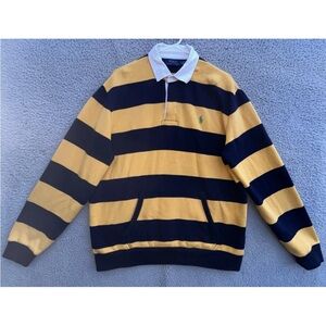 Ralph Lauren Polo Rugby Sweatshirt in Yellow and Navy Rare
